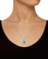Фото #2 товара Macy's blue Topaz (2 ct. t.w.) and Diamond (1/7 ct. t.w.) Halo Pendant Necklace in Sterling Silver