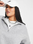 Фото #4 товара Nike Plus mini swoosh quarter zip sweatshirt in grey and sail