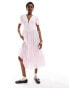 Фото #1 товара Reclaimed Vintage short sleeve maxi dress in pink