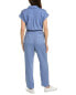 Bella Dahl Patch Pocket Jumpsuit Women's Blue Xs