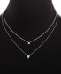 ფოტო #2 პროდუქტის Cubic Zirconia Heart 18" Layered Necklace, Created for Macy's