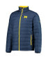ფოტო #3 პროდუქტის Men's Navy Michigan Wolverines Powder Lite Omni-Heat Reflective Full-Zip Jacket