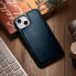 Фото #13 товара Etui pokryte naturalną skórą do iPhone 14 Plus Leather Oil Wax granatowy