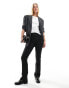 Фото #1 товара Mango seam front straight leg tailored trousers in black