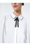 Фото #51 товара Рубашка Koton с винтажным видом, с деталями брошь, воздушными рукавами, текстурированная