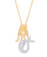 ფოტო #1 პროდუქტის Diamond Accent Mermaid Pendant 18" Necklace in Gold Plate