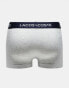 Фото #2 товара Lacoste essentials 3 pack trunks in grey