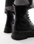 Tommy Hilfiger abrasivato leather boots in black