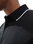 Фото #3 товара Selected Homme Leroy polo shirt with tipped collar in black