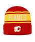 Фото #1 товара Men's Red and Gold Calgary Flames True Classic Retro Cuffed Knit Hat