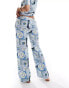 Фото #4 товара Abercrombie & Fitch co-ord tile print satin trouser in blue