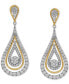 ფოტო #1 პროდუქტის Diamond Teardrop Orbital Drop Earrings (2 ct. t.w.) in 10k Two-Tone Gold