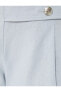 Фото #6 товара Keten Karışımlı Geniş Paça Pantolon Yüksek Bel Kemer Detaylı