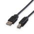 ROLINE USB 2.0 Flat Cable 0.8 m - 0.8 m - USB A - USB B - USB 2.0 - Male/Male - Black
