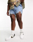 Фото #5 товара ASOS DESIGN denim shorts in lightwash with rip detail and raw hem in shorter length