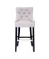 Фото #1 товара 29" Linen Fabric Tufted Buttons Upholstered Wingback Bar Stool