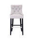 29" Linen Fabric Tufted Buttons Upholstered Wingback Bar Stool