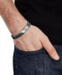 Фото #6 товара Men's Hexagon Honeycomb Textured Link Bracelet in Black-Ion Plated Stainless Steel