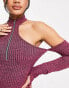 Фото #3 товара ASYOU space dye ribbed cold shoulder mini dress in purple