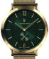 ფოტო #4 პროდუქტის Men's The Classic Gold Green Gold-Tone Stainless Steel Mesh Watch 42mm