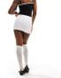 COLLUSION low rise micro skirt in white