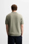 COTTON/LINEN KNIT POLO SHIRT