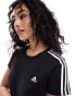 Фото #1 товара adidas Performance Essentials slim 3-stripes t-shirt in black