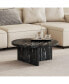 Фото #3 товара Black MDF Circular Coffee Table, 31.4 Inch, Modern Design for Small Spaces