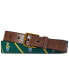 ფოტო #1 პროდუქტის Men's Polo Bear Leather-Trim Belt