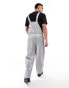 ASOS DESIGN nylon parachute dungaree in silver