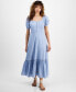 Фото #1 товара Women's Cotton Corset-Look Maxi Dress, Created for Macy's