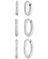 ფოტო #1 პროდუქტის Kat 3 Pair Huggie Hoop Earrings Set