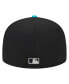 ფოტო #3 პროდუქტის Men's Black Florida Marlins Metallic Camo 59Fifty Fitted Hat