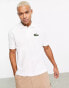 Фото #3 товара Lacoste large logo loose fit polo shirt in white