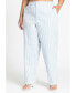 Фото #2 товара Plus Size Yarn Dye Striped Straight Leg Pant