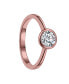Фото #3 товара RA 18K Rose Gold Plated with Cubic ZIrconia Modern Bezel Promise Engagement Ring
