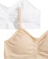 ფოტო #3 პროდუქტის Little & Big Girls 2-Pack Seamless Ruched Bras