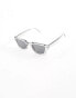 Фото #2 товара ASOS DESIGN chunky square sunglasses in crystal grey