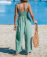 ფოტო #4 პროდუქტის Women's Sage Square Neck Wide Leg Jumpsuit