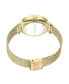 ფოტო #2 პროდუქტის Women's Classic Gold-Tone Stainless Steel Mesh Floral Watch 38mm