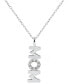 ფოტო #1 პროდუქტის Diamond "Mom" Pendant Necklace (1/10 ct. t.w.) in Sterling Silver
