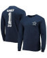 ფოტო #2 პროდუქტის Men's Navy Dallas Cowboys #1 Dad Long Sleeve T-shirt