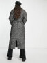Фото #2 товара ASOS DESIGN Tall smart herringbone belted coat in black and white