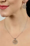 Stylish bicolor jewelry set SET215W (pendant, earrings)
