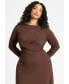 ფოტო #3 პროდუქტის Plus Size Ponte Twist Detail Dress