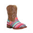 Roper Glitter Serape Square Toe Cowboy Toddler Girls Pink Casual Boots 09-017-1