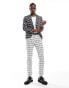 Фото #3 товара Twisted Tailor munro houndstooth suit jacket in black and white