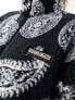 Napapijri zip up paisley print fleece in black