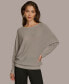 Donna Karan Women's Ribbed Raglan-Sleeve Sweater Серый, XS - фото #1