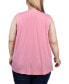 ფოტო #2 პროდუქტის Plus Size Sleeveless Swiss Dot Blouse